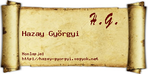 Hazay Györgyi névjegykártya